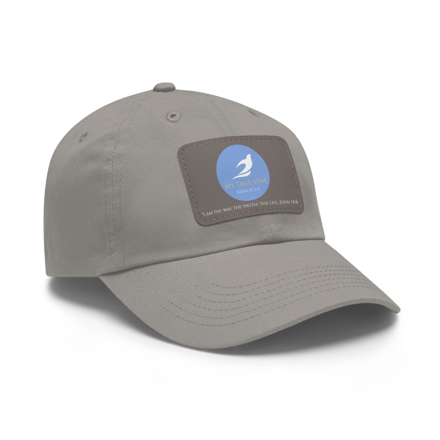 High quality baseball cap with a faux leather patch and My True Vine logo. 